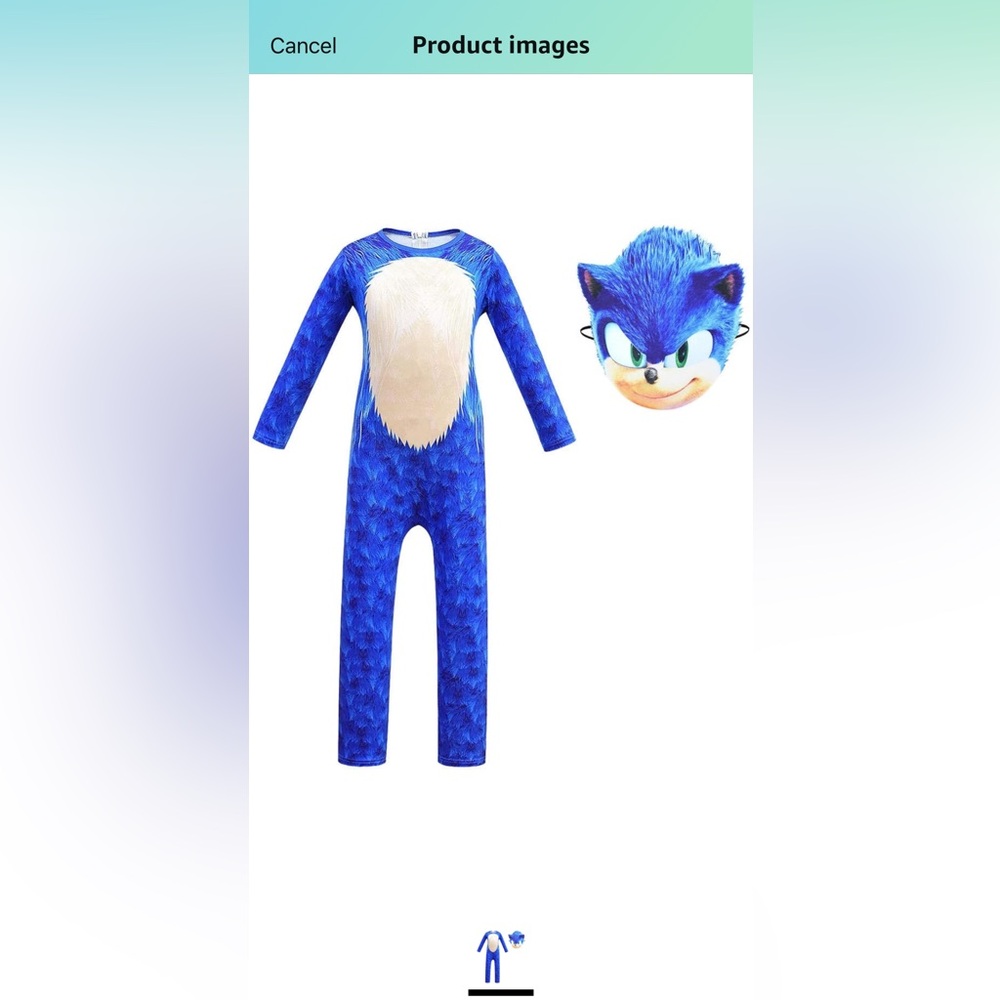 Sonic the hedgehog costume boys